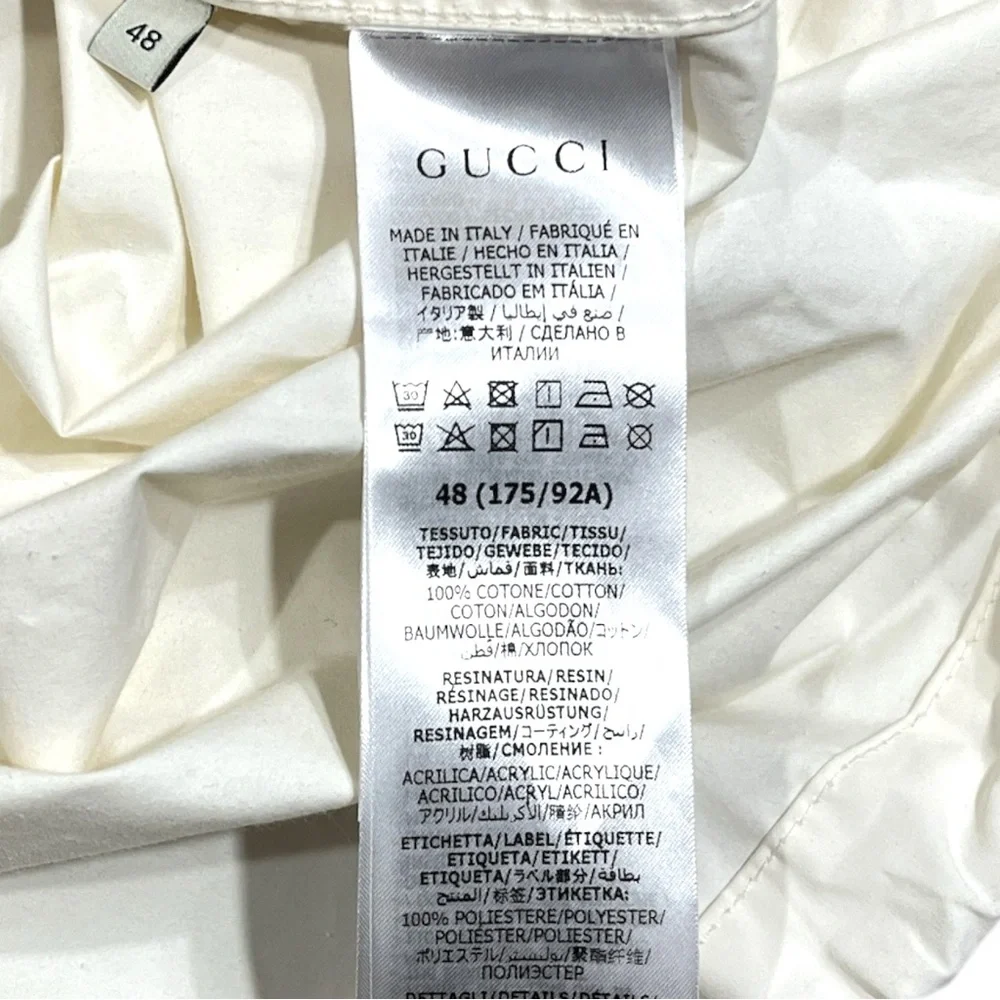 Gucci Men's GRG Stripe Vintage Smock Windbreaker in White size 48 / Large